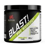  Experience an explosive boost to your workouts with the XXL Nutrition Blast! Pre Workout, now in the tantalizing essence of green apple, exclusively at Mangusa Hypermarket in Curacao.